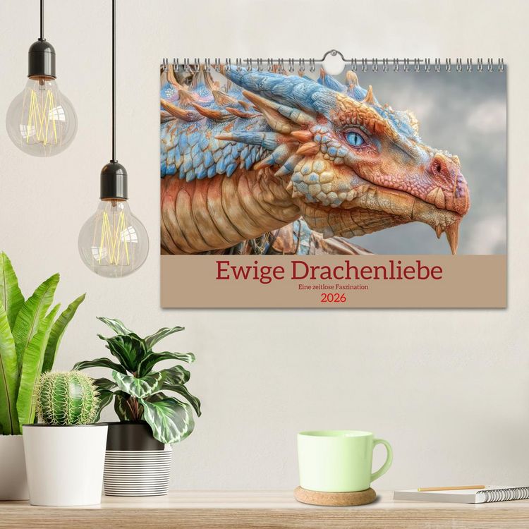 Produktbild: Ewige Drachenliebe - Eine zeitlose Faszination (Wandkalender 2026 DIN A4 quer), CALVENDO Monatskalender