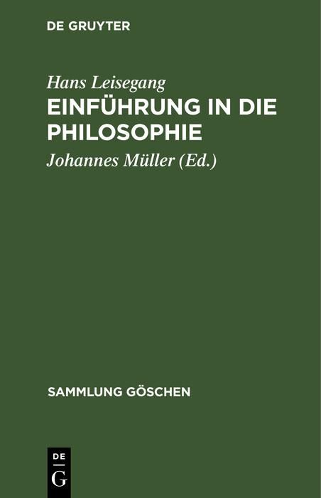 Produktbild: Einf&uuml;hrung in die Philosophie