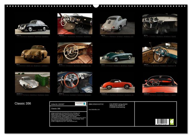 Produktbild: Classic 356 (Wandkalender 2026 DIN A2 quer), CALVENDO Monatskalender