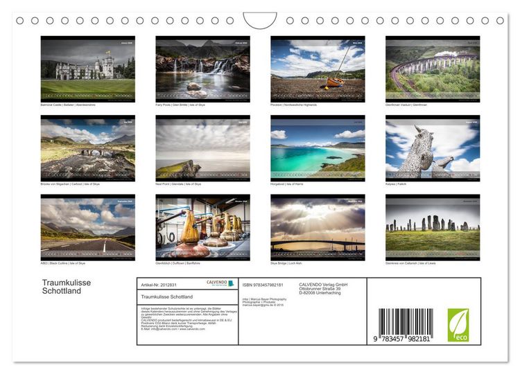 Produktbild: Traumkulisse Schottland (Wandkalender 2026 DIN A4 quer), CALVENDO Monatskalender