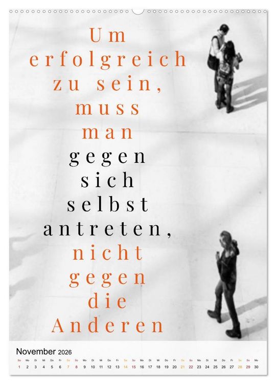 Produktbild: Dein monatlicher Motivationsschub: Das Leben wird nicht leichter, Du wirst nur st&auml;rker. (Wandkalender 2026 DIN A2 hoch), CALVENDO Monatskalender