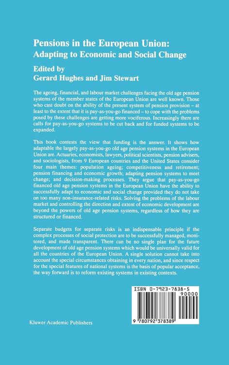 Produktbild: Pensions in the European Union: Adapting to Economic and Social Change