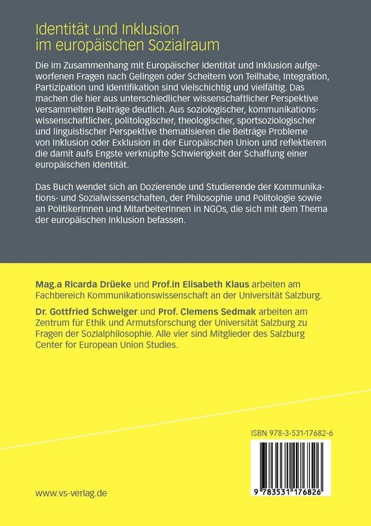 Produktbild: Identit&auml;t und Inklusion im europ&auml;ischen Sozialraum