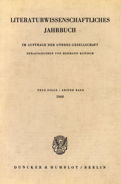 Produktbild: Literaturwissenschaftliches Jahrbuch.. Band 1/1960