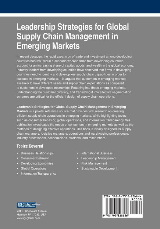 Produktbild: Leadership Strategies for Global Supply Chain Management in Emerging Markets