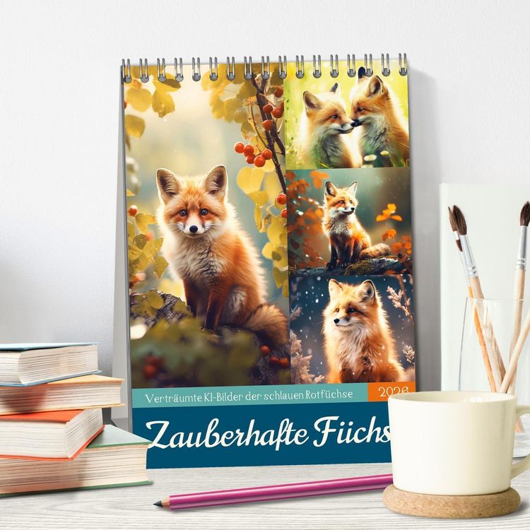 Produktbild: Zauberhafte F&uuml;chse (Tischkalender 2026 DIN A5 hoch), CALVENDO Monatskalender