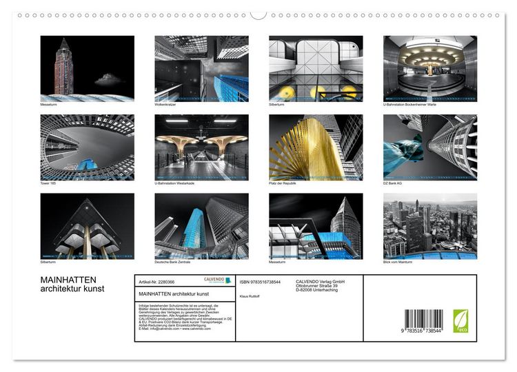 Produktbild: MAINHATTEN architektur kunst (hochwertiger Premium Wandkalender 2026 DIN A2 quer), Kunstdruck in Hochglanz