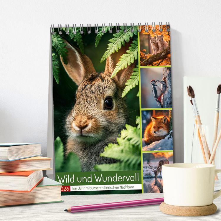 Produktbild: Wild und Wundervoll (Tischkalender 2026 DIN A5 hoch), CALVENDO Monatskalender