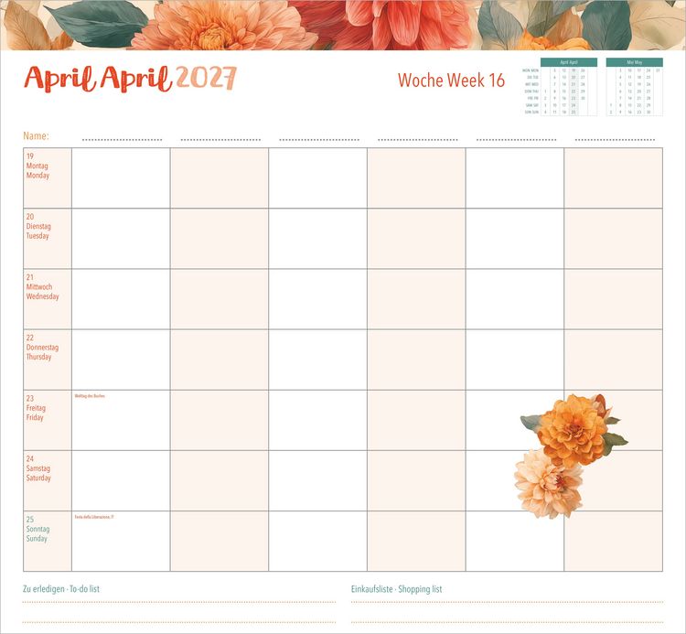 Produktbild: Familienwochenkalender Flowers 2027