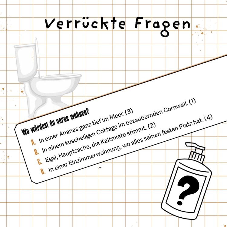 Produktbild: Charakter? Nur eine Frage des Kackwinkels! Bist du Team Schnellschei&szlig;er oder Team Sitzpinkler? Psychotests f&uuml;rs Klo