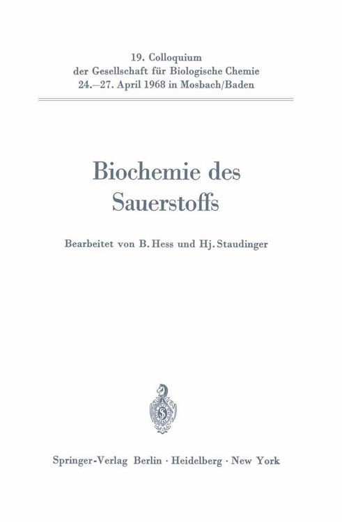 Produktbild: Biochemie des Sauerstoffs