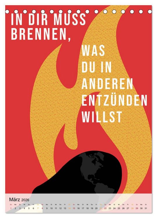 Produktbild: Dein monatlicher Motivationsschub: Das Leben wird nicht leichter, Du wirst nur st&auml;rker. (Tischkalender 2026 DIN A5 hoch), CALVENDO Monatskalender