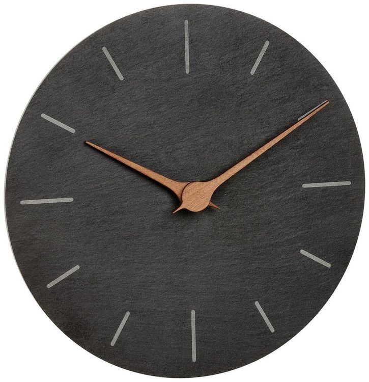 Produktbild: TFA Dostmann 60.3068.10 Quarz Wanduhr 25cm x 4.3mm Schiefer Leisegang-Uhrwerk