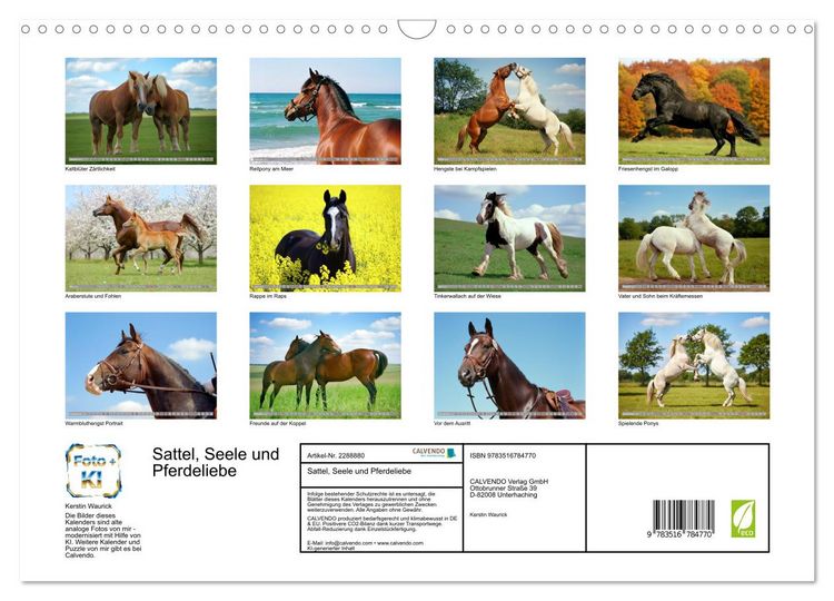 Produktbild: Sattel, Seele und Pferdeliebe (Wandkalender 2027 DIN A3 quer), CALVENDO Monatskalender