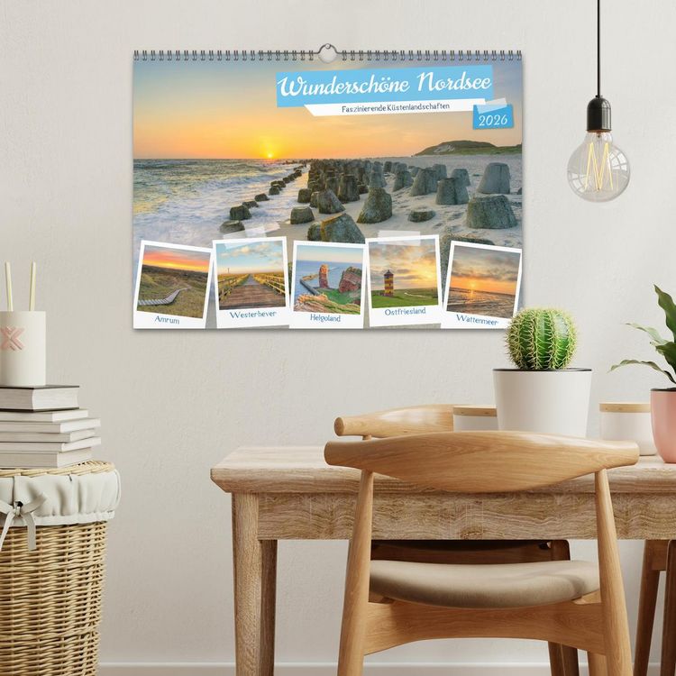 Produktbild: Wundersch&ouml;ne Nordsee - Faszinierende K&uuml;stenlandschaften (Wandkalender 2026 DIN A3 quer), CALVENDO Monatskalender