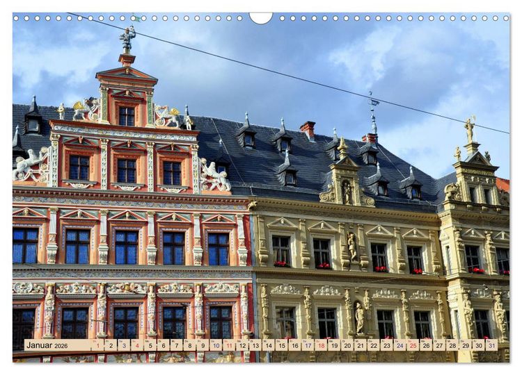 Produktbild: Erfurt - Landeshauptstadt mit historischer Altstadt (Wandkalender 2026 DIN A3 quer), CALVENDO Monatskalender