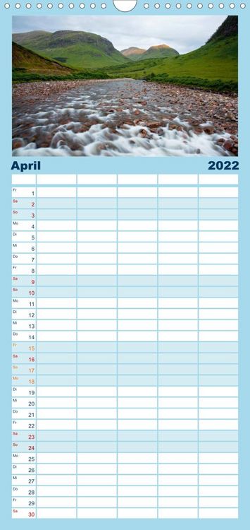 Produktbild: Familienplaner Schottland - Wildes Land im Norden (Wandkalender 2022 , 21 cm x 45 cm, hoch)