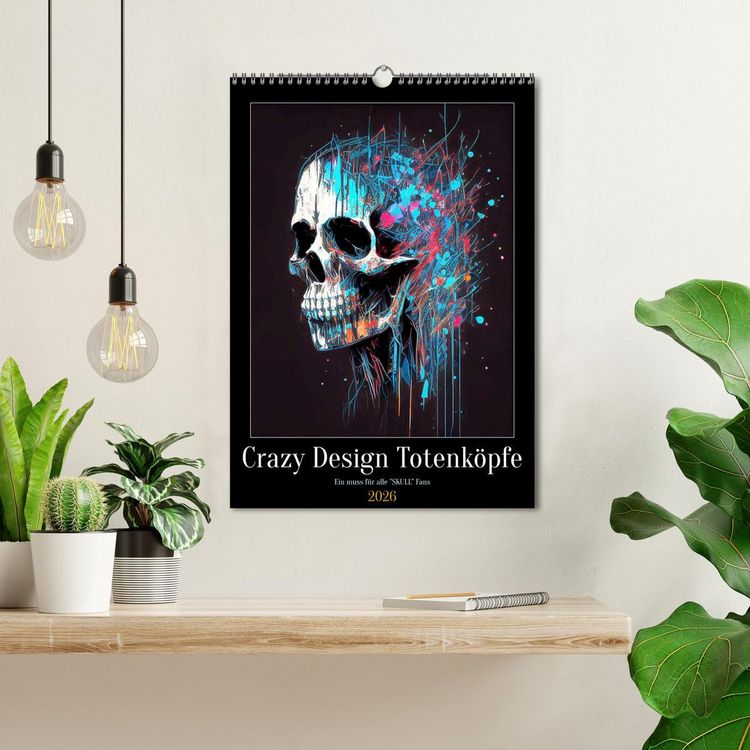 Produktbild: Crazy Design Totenk&ouml;pfe (Wandkalender 2026 DIN A3 hoch), CALVENDO Monatskalender