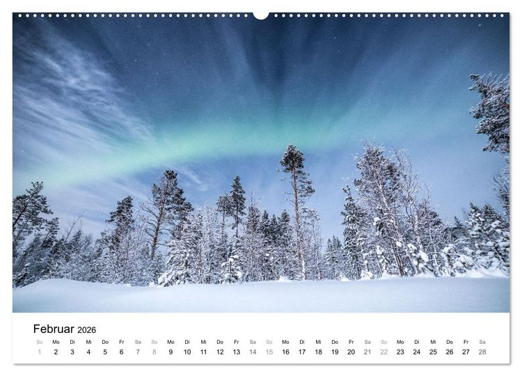 Produktbild: Nordlichter - Farbenspiel am arktischen Nachthimmel (hochwertiger Premium Wandkalender 2026 DIN A2 quer), Kunstdruck in Hochglanz