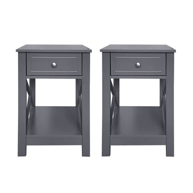 Produktbild: HTI-Living Nachttisch Hayet Grau 2er-Set Nachttisch Hayet Grau 2er-Set