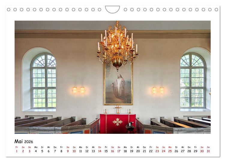 Produktbild: Schwedische Kirchen auf dem St.Olavsweg (Wandkalender 2026 DIN A4 quer), CALVENDO Monatskalender