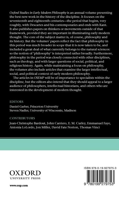 Produktbild: Oxford Studies in Early Modern Philosophy