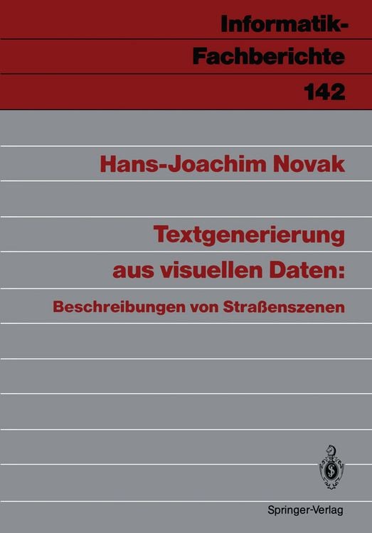 Produktbild: Textgenerierung aus visuellen Daten: Beschreibungen von Stra&szlig;enszenen