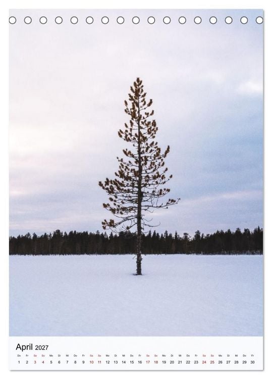 Produktbild: Finnland - Winter Wunderland (Tischkalender 2027 DIN A5 hoch), CALVENDO Monatskalender