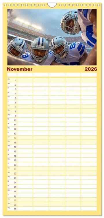 Produktbild: Familienplaner 2026 - American Football - Touchdown durchs Jahr mit 5 Spalten (Wandkalender, 21 x 45 cm) CALVENDO