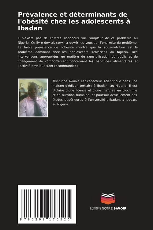 Produktbild: Pr&eacute;valence et d&eacute;terminants de l'ob&eacute;sit&eacute; chez les adolescents &agrave; Ibadan