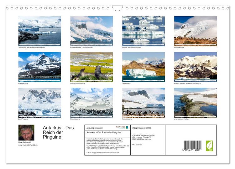 Produktbild: Antarktis - Das Reich der Pinguine (Wandkalender 2026 DIN A3 quer), CALVENDO Monatskalender
