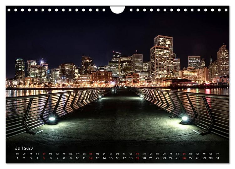 Produktbild: San Francisco Impressionen Tag und Nacht (Wandkalender 2026 DIN A4 quer), CALVENDO Monatskalender