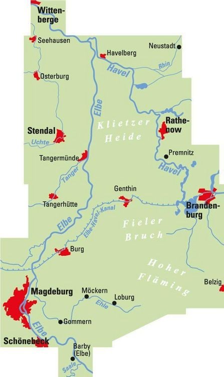 Produktbild: BVA ADFC Regionalkarte Elbe/Havel, mit Knotenpunkten 1:75.000