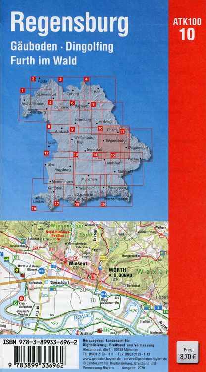 Produktbild: ATK100-10 Regensburg (Amtliche Topographische Karte 1:100000)