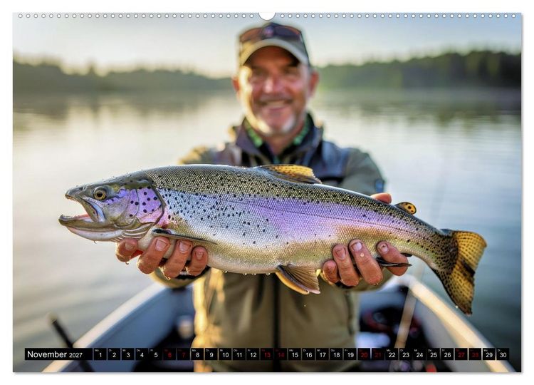 Produktbild: Forellen im Fluss (hochwertiger Premium Wandkalender 2027 DIN A2 quer), Kunstdruck in Hochglanz