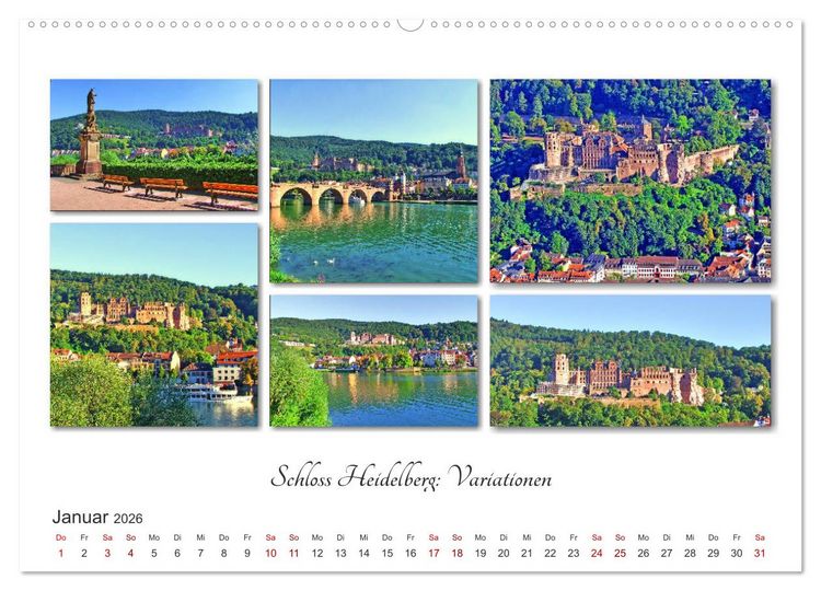 Produktbild: Heidelberg Fotocollagen (Wandkalender 2026 DIN A2 quer), CALVENDO Monatskalender