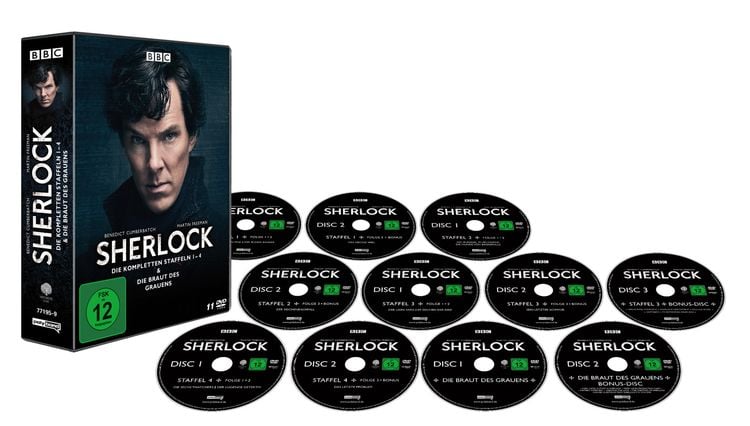 Produktbild: Sherlock - Die komplette Serie: Staffeln 1-4 & Die Braut des Grauens auf 11 DVDs LTD. [11 DVDs]