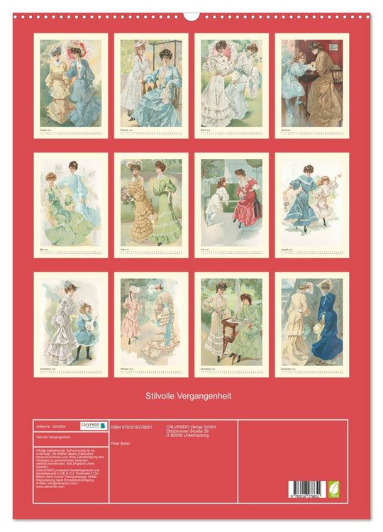 Produktbild: Stilvolle Vergangenheit (Wandkalender 2026 DIN A2 hoch), CALVENDO Monatskalender