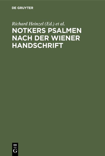 Produktbild: Notkers Psalmen nach der Wiener Handschrift