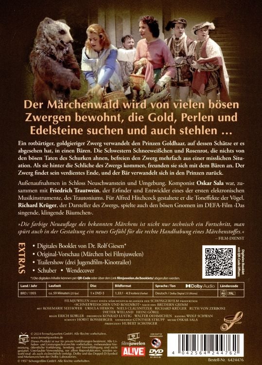 Produktbild: Schneewei&szlig;chen und Rosenrot (1955) (Filmjuwelen / Schongerfilm-M&auml;rchen)