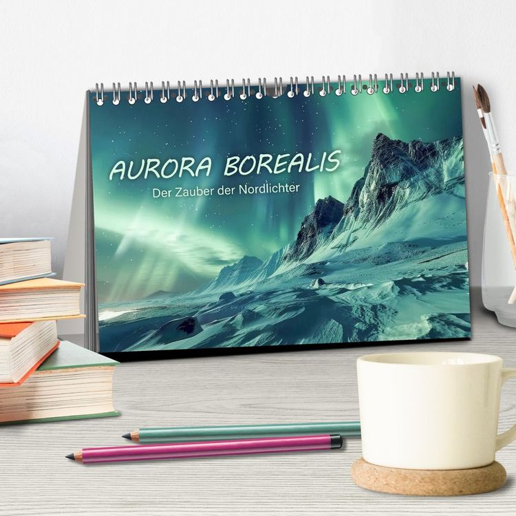 Produktbild: Aurora Borealis - Der Zauber der Nordlichter (Tischkalender 2026 DIN A5 quer), CALVENDO Monatskalender