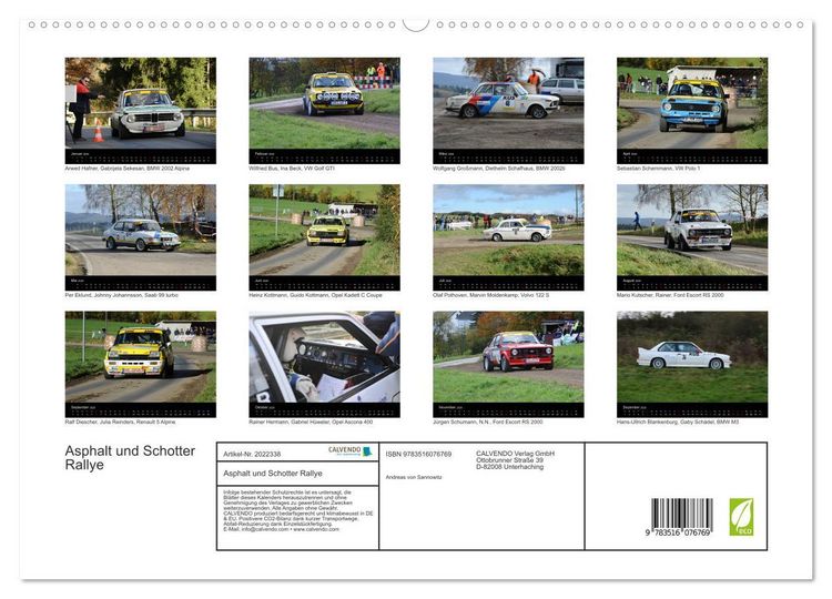 Produktbild: Asphalt und Schotter Rallye (hochwertiger Premium Wandkalender 2026 DIN A2 quer), Kunstdruck in Hochglanz