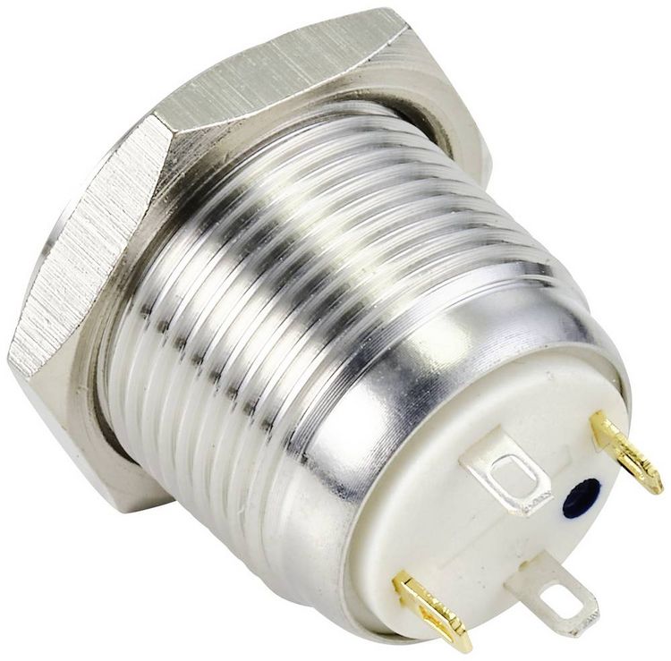 Produktbild: TRU COMPONENTS TC-10090924 GQ16F-10E/J/W/24V/S Vandalismusgesch&uuml;tzter Drucktaster 48 V/DC 2 A 1 x Aus/(Ein) tastend Wei&szlig; IP65 1 St.
