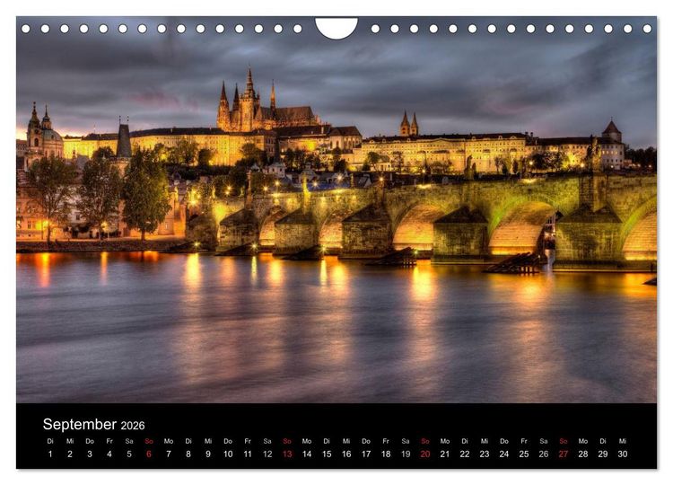 Produktbild: Europ&auml;ische St&auml;dte bei Nacht (Wandkalender 2026 DIN A4 quer), CALVENDO Monatskalender