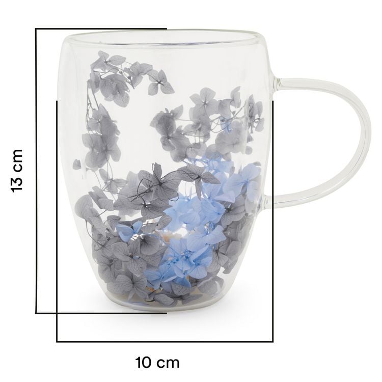 Produktbild: Teeglas doppelwandig, 360ml mit Blumen "Rose"