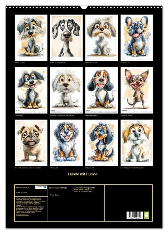 Produktbild: Hunde mit Humor (Wandkalender 2026 DIN A2 hoch), CALVENDO Monatskalender