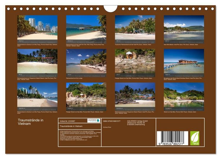 Produktbild: Traumstr&auml;nde in Vietnam (Wandkalender 2027 DIN A4 quer), CALVENDO Monatskalender