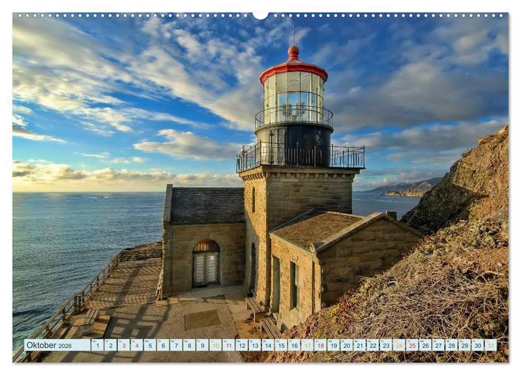Produktbild: Leuchtt&uuml;rme - maritime Wegweiser weltweit (Wandkalender 2026 DIN A2 quer), CALVENDO Monatskalender