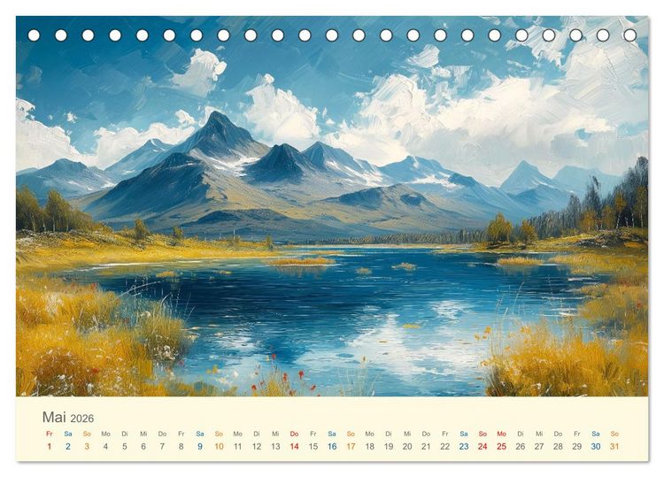 Produktbild: Impressionistische Naturlandschaften (Tischkalender 2026 DIN A5 quer), CALVENDO Monatskalender