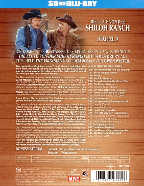 Produktbild: Die Leute von der Shiloh Ranch - Staffel 9 (SD on Blu-ray) (Fernsehjuwelen) [2 BRs]
